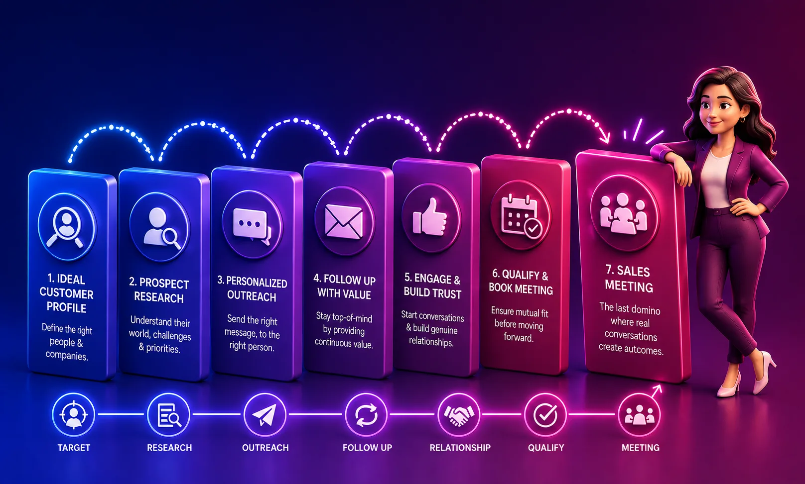 A Sales Meeting Is the Last Domino: How B2B Outreach Actually Works